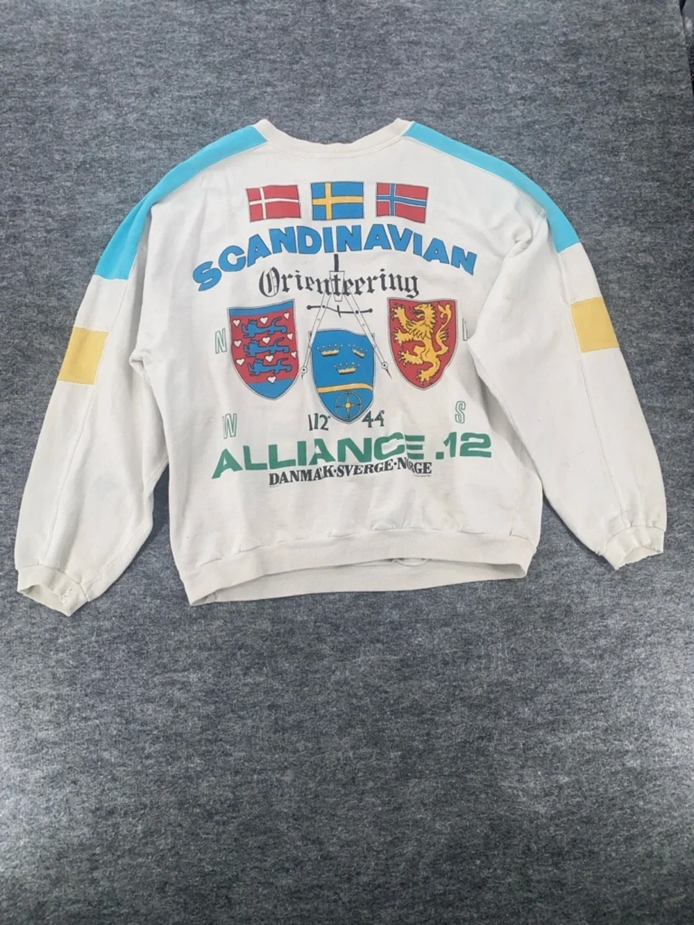 Crewneck Sweatshirt - White/Blue/Yellow - Picture 1 of 9